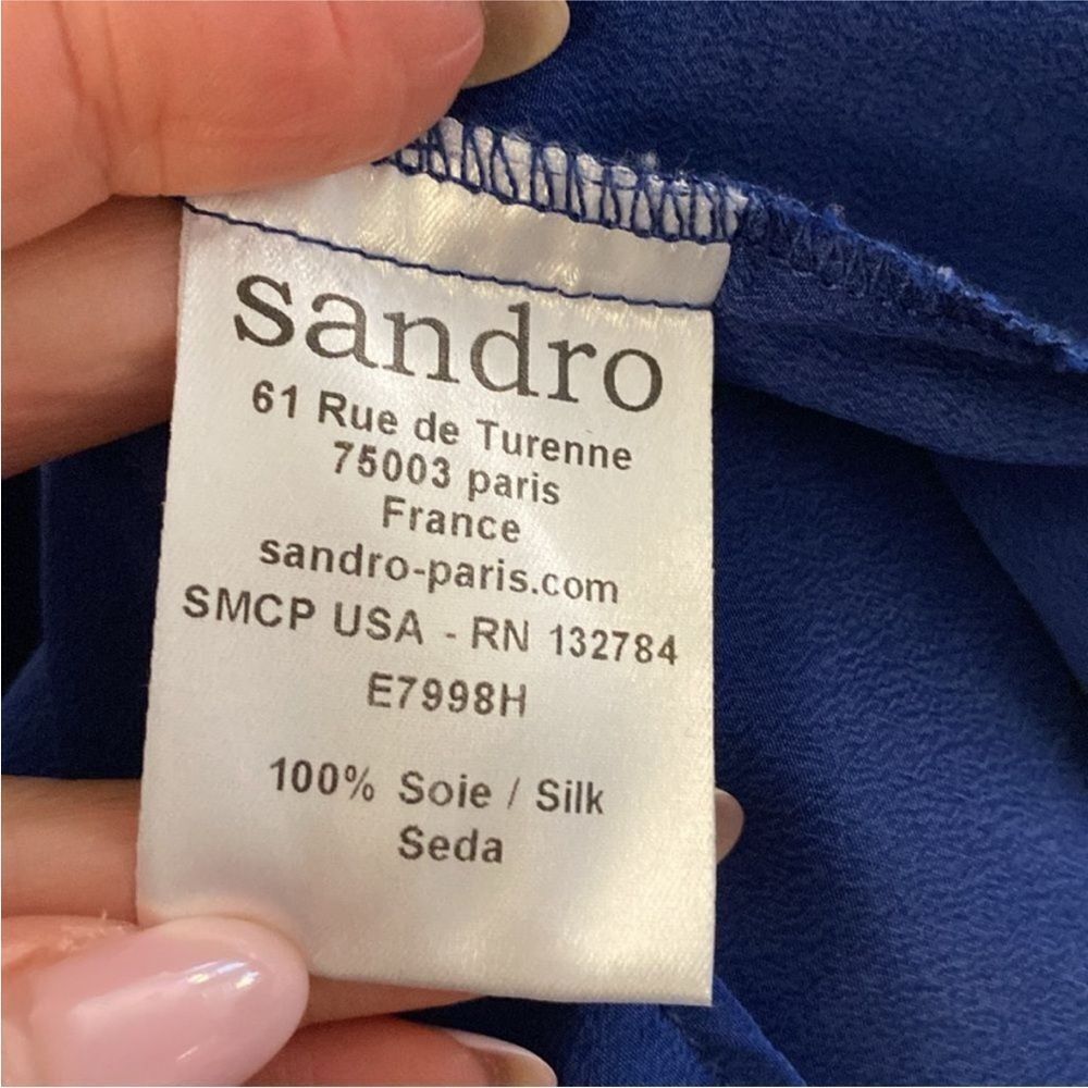 Sandro Elegant Blue Women's Top, S - Picture 7 of 7